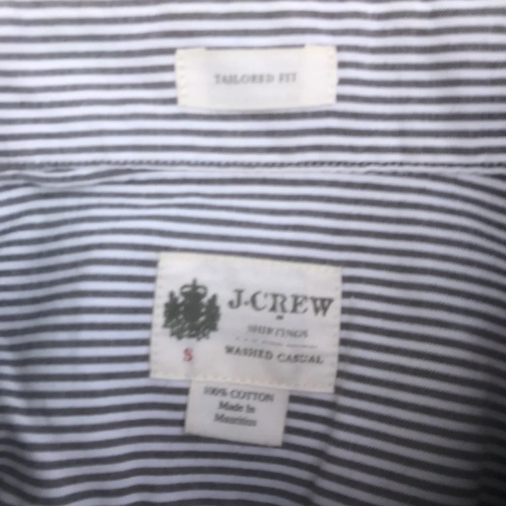 J. Crew - Mens striped blue/white tailored fit shirt, Size: S